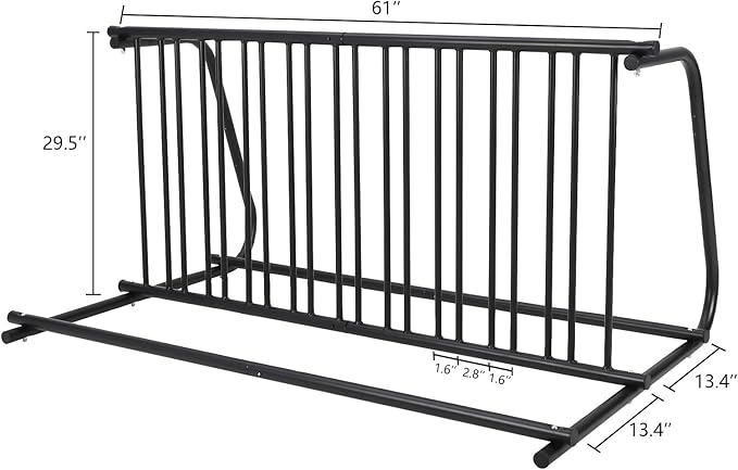 Outdoor Bike Storage, 10 Bike Rack Garage, 61 In Long All-Steel Mesh Bikes Rack, Can Hold 10 Bikes On Both Sides, Easy to Install and Excellent Stability, No Need to Be Fixed, Suitable for Front Yards