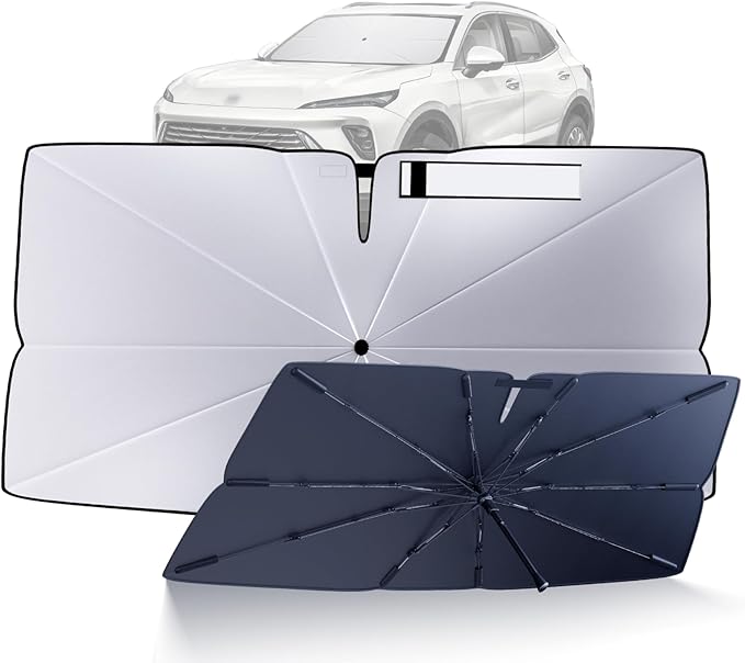 Windshield Sun Shade Umbrella: Custom Fit for 2021-2024 2025 Buick Envision Preferred, Essence, Avenir (E2XX) - Foldable Front Window Sunshade, UV & Heat Protection, Keeps Car Cool