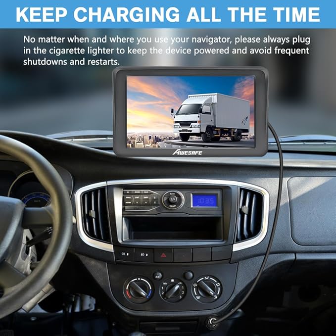 GPS Navigator for Car Truck 7 inch Touch Screen,2025 North America Maps Free Lifetime Updates,Turn-by-Turn Voice Guidance, Speed & Red Light Warning