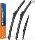 HULADAED® 24''+18''+13'' Windshield Wipers Replacement for Chevrolet Equinox Blazer 2022-2018,GMC Terrain 2022-2018 Silicone Front Rear Wiper blades for MY Car-All Weather & Quiet(3 PACK)