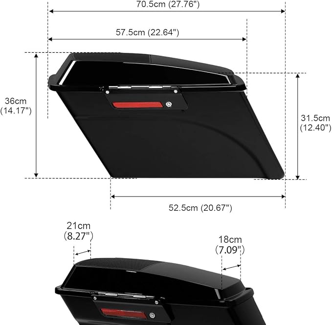 XFMT Glossy Black Hard Saddlebags W/ 6x9 Speaker Lids Black Latches For Harley Touring Road King Street Glide Road Glide Electra Glide Ultra Classic 1994-2013