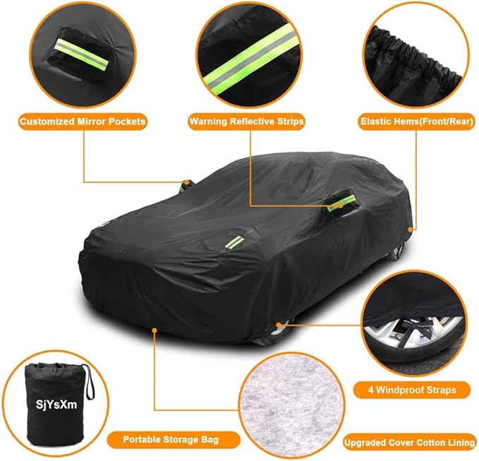 Heavy Duty Car Cover Compatible with Chevrolet Corvette C8 Stingray Z51 Z06 E-Ray 2026-2020, Waterproof All Weather Car Covers with Cotton Lining, Rain Sun Snow Dust UV Cover for Outdoor Indoor