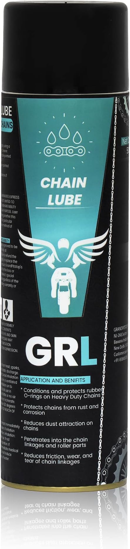 GRAND PITSTOP Chain Cleaner, Degreaser 500ml and Chain Lube, Greaser, 500ml Motorcycle Bike Chain Cleaner for all bikes Motorcycles, Super Durable