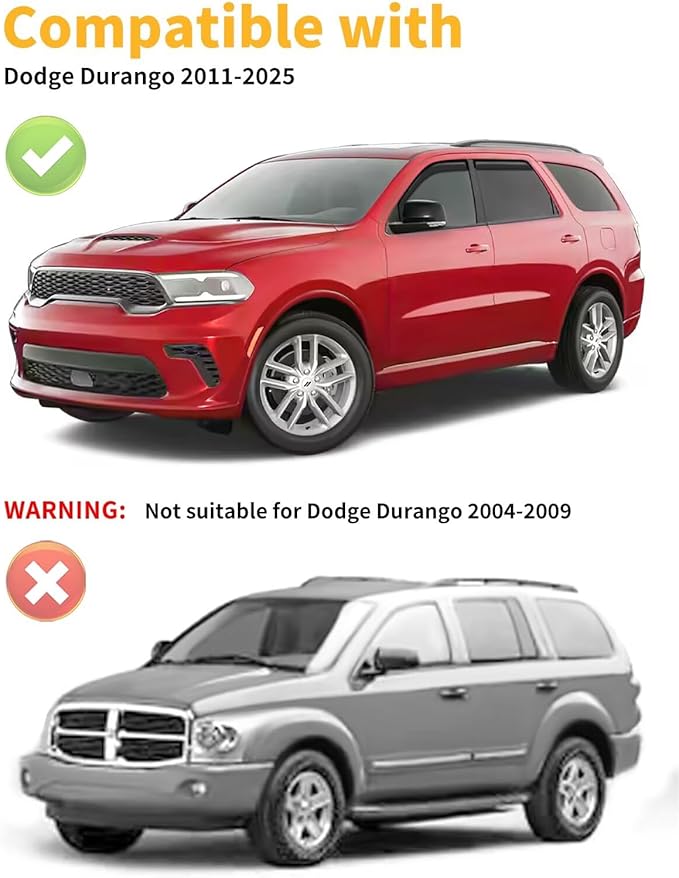in-Channel Window Rain Guards Fit for Dodge Durango 2011-2025 Extra Durable Window Visors Window Deflectors Vent Visors Vent Shades Car Accessories-4 pcs 2-Q15