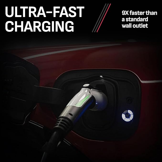 Schumacher Electric 240V / 40A Level 2 EV Wall Charger - NEMA 6-50 Plug - with Universal SAE-J1772 Connector - Wi-Fi & Bluetooth Enabled - Weather-Resistant for Indoor or Outdoor Use - SEV1600P650