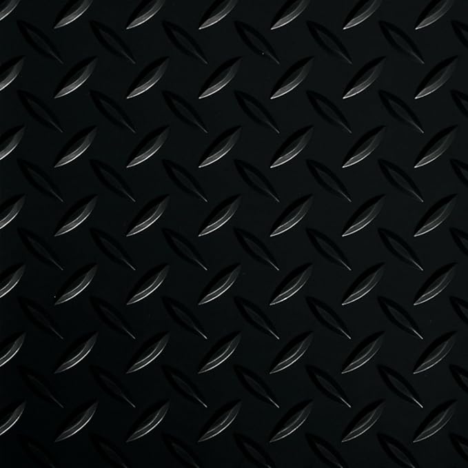 G-Floor Lite Diamond Tread Pattern Midnight Black Vinyl Rollout Garage Flooring Protector Mat for The Garage and Beyond - 7'6" x 14' Size