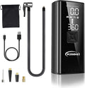 Tire Inflator Portable Air Compressor - KIMHI 150 PSI Cordless Car Air Pump,2X Faster Pump with 10000mAh Rechargeable Battery,Digital Pressure Gauge, LED Light,For Car,Motorcycle and Ball