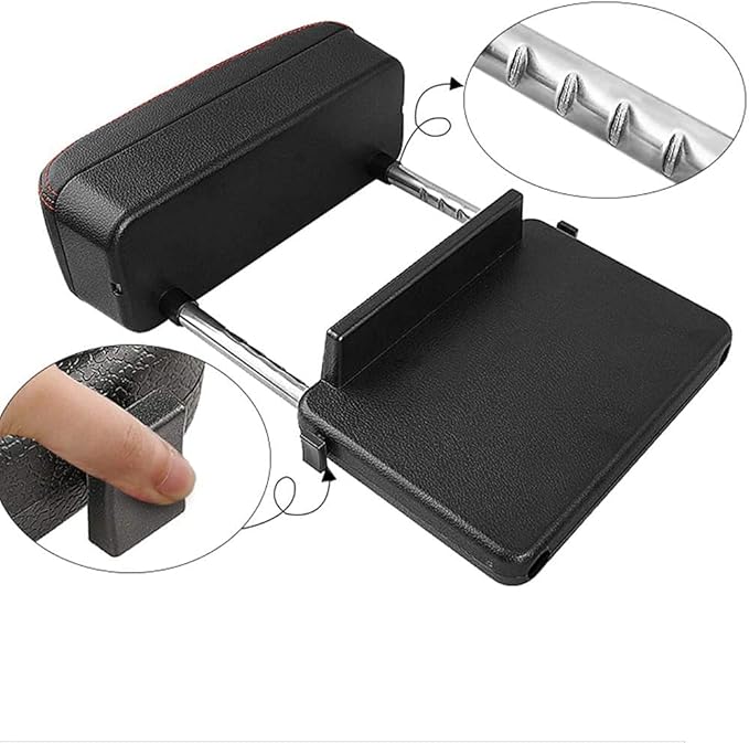 JEYODA Car Armrest Box Adjustable Pad Refit Car Central Lift Armres Storage Organizer Box Arm Rest (Grey)