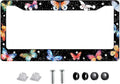 Butterfly License Plate Frame Animal Print License Plate Holder Bracket Metal License Tag Plate,1Pcs License Pate Frame Butterfly for Women Men