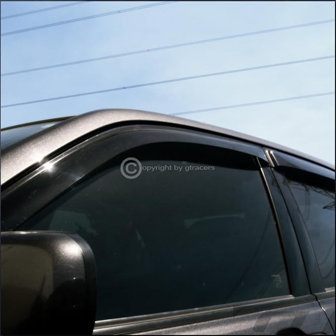 in Channel Window Deflector Sun/Rain/Wind Guards Smoke Window Visors 4Pc Set 2002-2006 Compatible with Chevy Trailblazer EXT/GMC Envoy XL/XUV Models