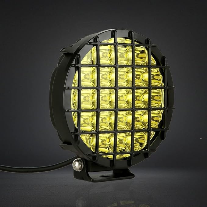 BIGLIONX 6inch 2pcs Amber Round LED Offroad Lights Amber Offroad Driving Fog Lights with Wiring Harness 210W 32000LM Waterproof IP68 IP69K 12V 24V for Pickup Trucks ATV UTV SUV