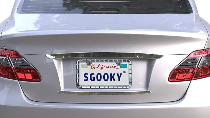 3D Chrome License Plate Frames, Pure Zinc Alloy Metal (Chain Pattern)