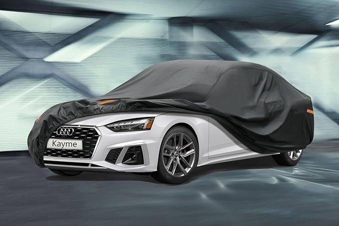 Kayme 7 Layers Car Cover Custom Fit for Audi TT (1998-2025) Waterproof All Weather for Automobiles, Outdoor Full Cover Rain Sun UV Protection.