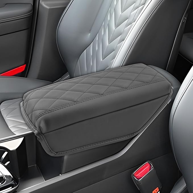 SXCY for 2024 2025 Sportage Armrest Cover Pad for Kia Sportage 2024 2025 Accessories 2023 2024 2025 Sportage Center Console Cover 2025 Sportage Middle Console Cover (Thicken Pad Checkered Pattern)