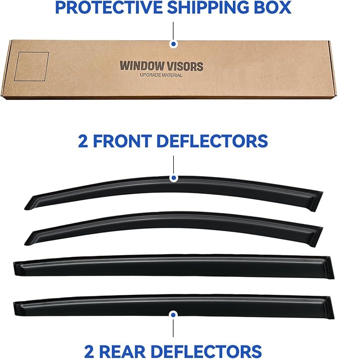 Window Visors Rain Guards for 2011-2016 Kia Sportage, Out-Channel Window Vent Wind Deflectors Visors Shades for 11-16 Sportage