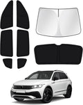 Windshield Sun Shade for 2018-2023 Volkswagen VW Tiguan Side Rear Window Shade Cover Sun Visor Shield Privacy Protection Keep Vehicle Cool Black 8PCS