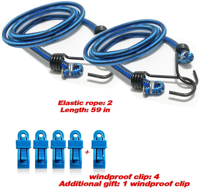 KEYOOG Universal Car Windshield Kit - Super Elastic, Durable, Can Protect The Car Cover from Being Blown Away During Strong Winds - Suitable for Most Cars, Suvs, Trucks, Vans, Motorcycles - Blue