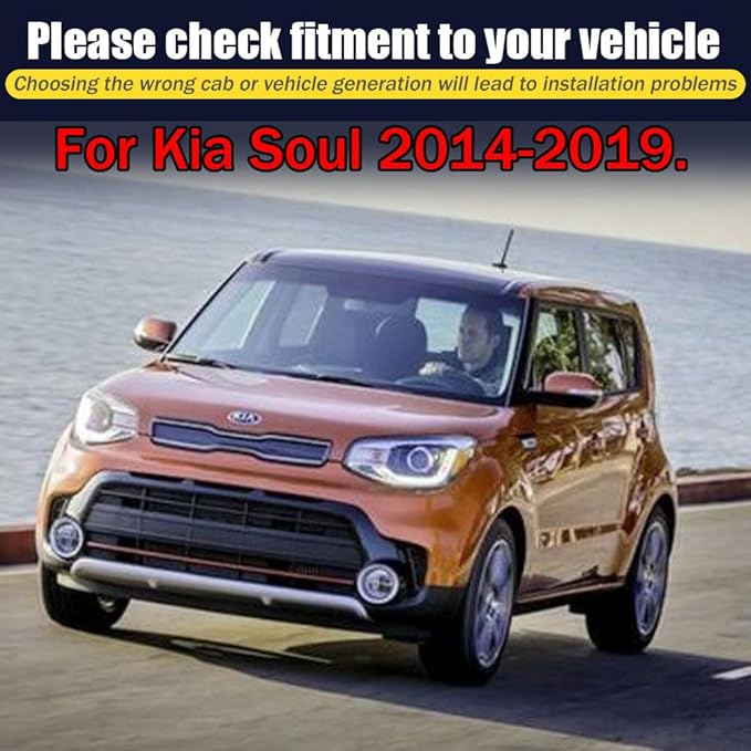 Rain Guards for Kia Soul 2014-2019, Tape-on Side Window Deflectors for Kia Soul, Window Visors for Kia Cars, for Kia Car Accessories 4 Rain Guards ＆ 2 Car Coasters