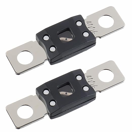 400A MEGA High Current Fuse - 400 Amp Bolt-on Fuse for Cars, Trucks, Construction Vehicles, Buses, Caravans (2 Pcs)
