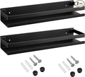 Lallisa 2 Pieces Stainless Steel Shelf Bathroom Shower Floating Shelves Wall Mounted Shower Caddy Basket Shelf Storage Organizer Shelves for Bathroom, Kitchen, Living Room (Black,11.81 Inch/ 30 cm)