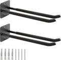 Sinoer Upgraded Garage Hooks,Shed Organizer, Utility Steel Garage Storage Hooks, 14 Inch Square Tube Garage Wall Mount Double Hooks for Yard, Tools, Car Tire, Garden Tools, 2 Pieces