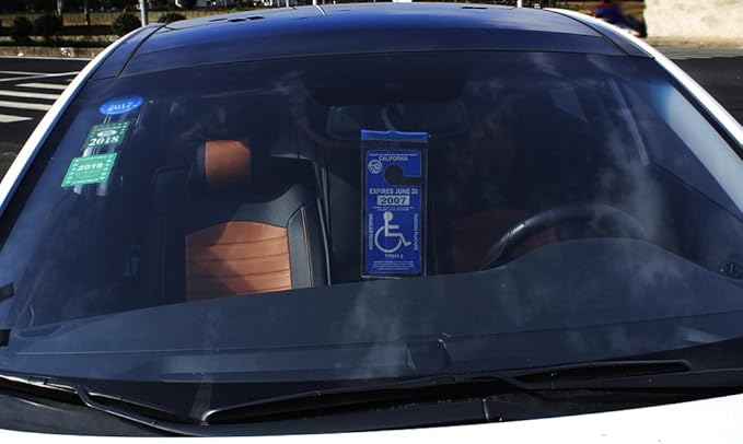 Handicapped Parking Placard Holder - Disabled Placard Protective Mirror Tag Holder with Larger Hanger by Tbuymax(Set of 4)
