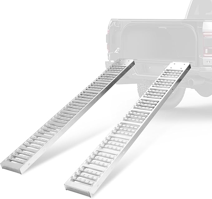 Rockland 72" x 9" Steel Truck Ramps, 1000 LBS Capacity, Portable Trailer Ramps for Motorcycles, Ebikes, Dirtbikes and ATVs, Heavy Duty Loading Ramps Ideal for Trailer Pickup Truck, 2 Pcs