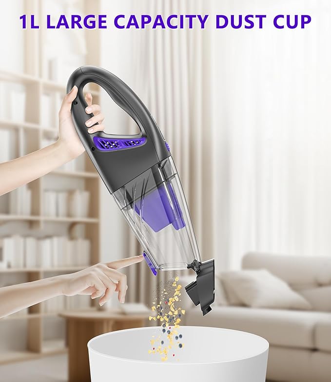 Handheld Car Vacuum Cordless, 18000Pa 160W Car Vacuum Cleaner,30Min Powerful Hand Held Vacuum Cordless Portable Vacuum Cleaner