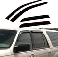 4pcs Front+Rear Smoke Sun/Rain Guard Outside Mount Tape-On Window Visors Compatible with 97-17 Expedition 98-17 Navigator
