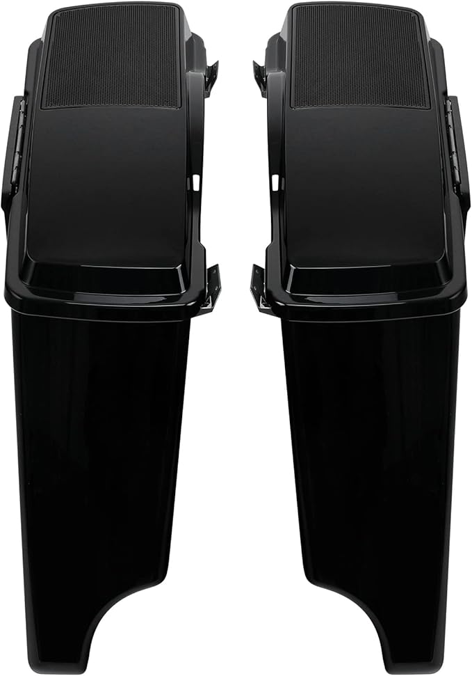 XFMT 5" Stretched Saddlebags Extended Saddle Bags W/ 6x9 Speaker Llids Black Latches For Harley Touring Road King Street Glide Road Glide Electra Glide Ultra Classic 1993-2013