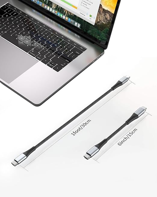 1FT USB C to USB C Cable, 3Pack Short USB Type C to C Cable 60W Fast Charging 1 Foot USBC to USBC Cord Braided for iPhone 16 15 Pro Max, Samsung Galaxy S25 A16, Moto G8, Google Pixel