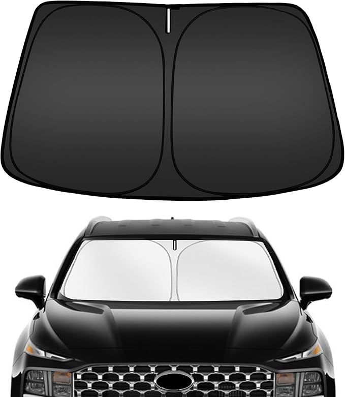 ARISMOTOR Windshield Sun Shade for H-yundai Santa Fe 2019-2025 2026, Custom Fit Foldable Front Window Sunshade Sun Visor Protector, Block UV Rays Keep Your Car Cooler