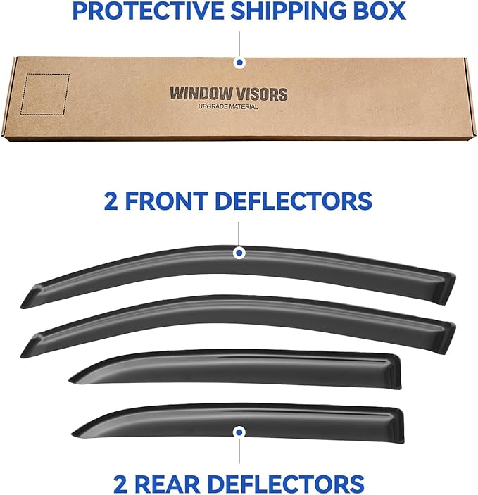 Window Visors Rain Guards for 2005 2006 2007 2008 2009 Chevy Equinox, Out-Channel Window Vent Wind Deflectors Visors Shades for 2006-2009 Pontiac Torrent