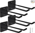 Steel Garage Storage Hooks Wall Tool Organizer, 14 Inch Garage Hook Heavy Duty Utility Storage Hangers Black for Ladders, Chairs, Garden Tools, Set of 4
