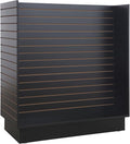 WISDOMFUR H-Unit Slatwall Gondola Display – 4 ft Black Freestanding Retail Fixture for Merchandising, Store Displays & Showrooms