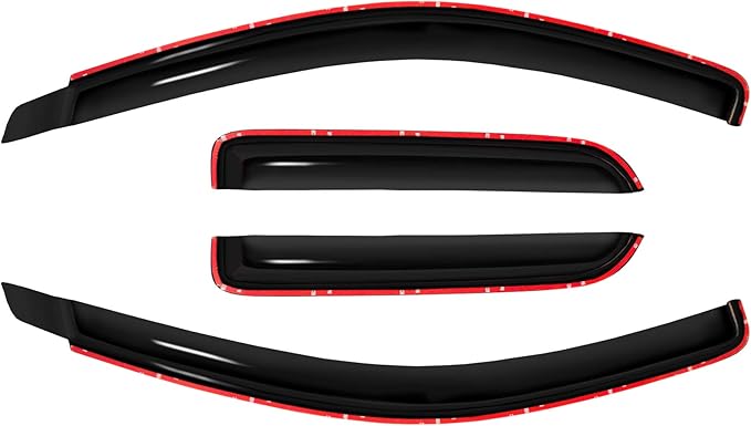 in Channel Window Visor Compatible with Dodge 02-08 Ram 1500 03-09 Ram 2500/3500 Quad Cab Sun Rain Guard Wind Deflector 194623