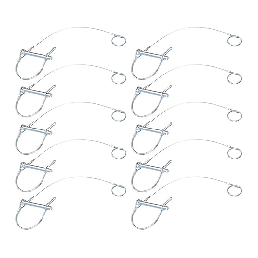 Trailer Coupler Pin 5/16-Inch Diameter x 2-3/4-Inch Long Trailer Pins with Plastic Coating Tether Quick Release Ring - 10Pcs 11-1/2" Length