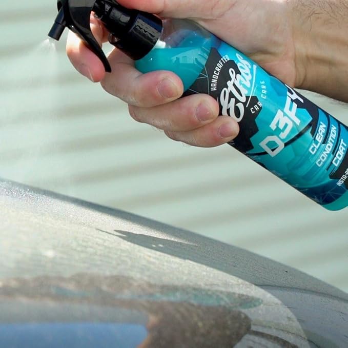 Ethos Defy - 3 in 1 Ceramic Coating - Waterless Car Wash Spray & Wax - Car Wax Rnseless Wash - Car Cleaning Supplies - Polish & Polymer Paint Sealant Protection - with Insta-Bond Technology (1 Gallon)
