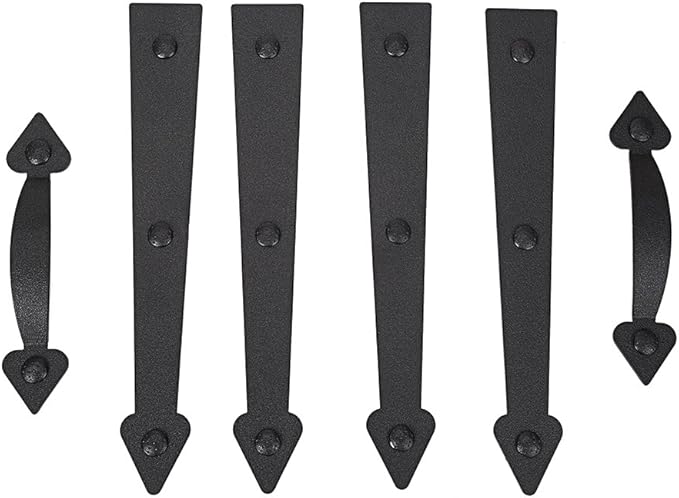 Magnetic Decorative Garage Door Curb Appeal Faux Hinges Handles Hardware Kit Color Black