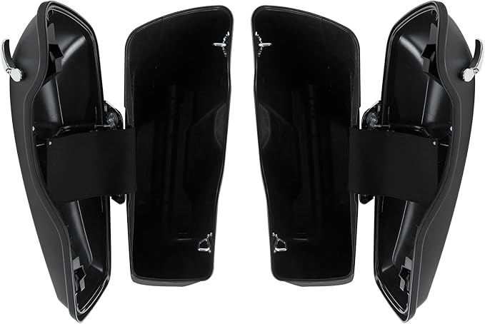 XFMT Motorcycle Matte Black 5" Extended Stretched Hard Saddlebags Saddle Bags For Harley Touring Road King Street Glide Road Glide Electra Glide Ultra Classic 2014-2023