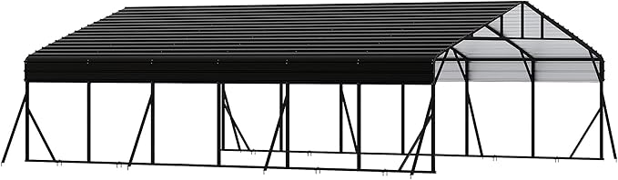 20' x 30' x 8.5' Heavy Duty Metal Carport with Galvanized Steel Roof, Steel Carport Kits Outdoor with Metal Roof, Galvanized Car Shelter for Tractors, Pickup, Boat, Car