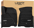 LASFIT Front Floor Mats 2019-2025 for Chevrolet Silverado/GMC Sierra 1500, 2020-2025 Chevy Silverado/GMC Sierra 2500HD 3500HD, Crew Cab/Double Cab, All Weather TPE Floor Liners, 1st Row Only