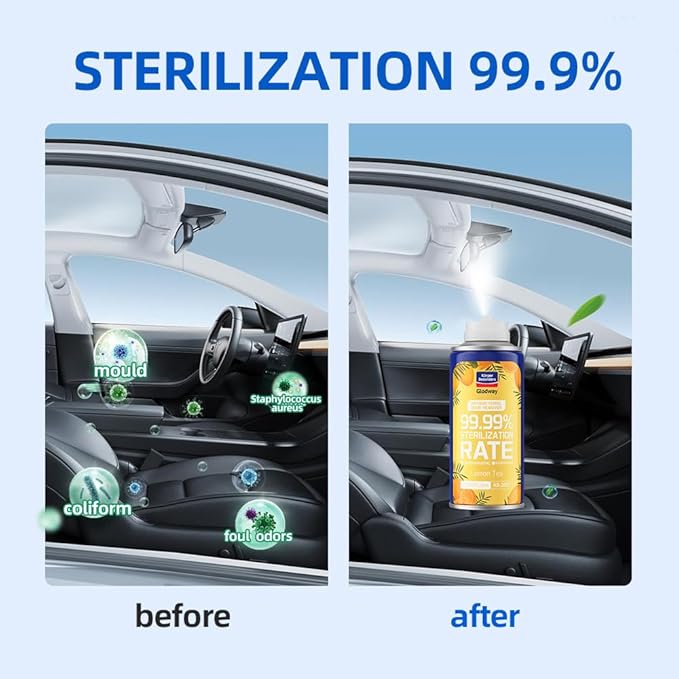Glodway Whole Car Air Refresher Spray,Odor Eliminator Eliminates Strong Vehicle Odors,Cologne Scent + Lemon Scent-6 Ounce Spray Bottle (Plack of 2)