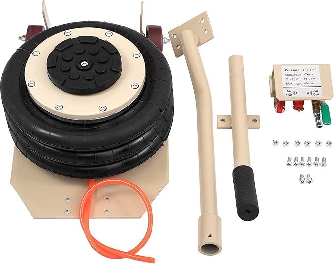CXRCY 3 Ton Air Jack for Cars & Trucks - 6600LBS Capacity Pneumatic Airbag Jack with Long-Handle, Fast Lifting up to 16 Inch for Cars,Trucks (White Triple Bag Air Jack)