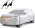 Waterproof SUV Car Cover: 6-Layer Protection from Rain, Snow, UV & Dust - Universal Fit up to 177 inches with Zipper Door & Windproof Straps for Outdoor, Garage, Travel Use, Silver