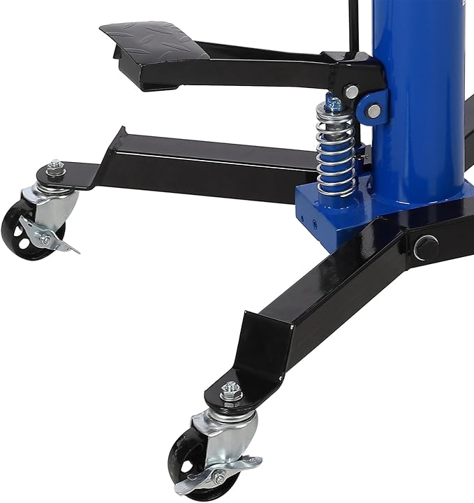 Hydraulic Transmission Jack 1322 LBS (3/5 Ton) Capacity 33.8"-72.8" Lifting Height 2 Stage Hydraulic Telescoping Jack Heavy Duty with Foot Pedal and 360° Swivel Wheel, Blue