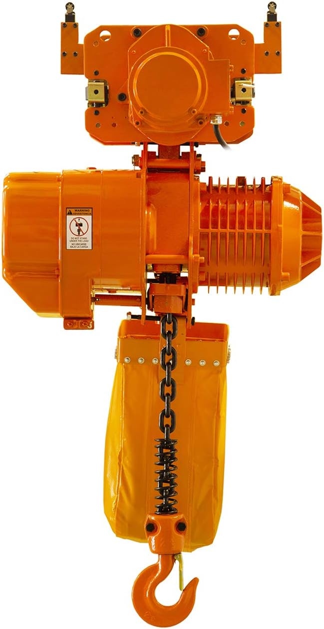 Prowinch 3 Ton Electric Chain Hoist Power Trolley 1 Speed 30 ft. G100 Chain M4/H3 220~240/460V Heavy-Duty Engine Hoist for Warehouse, Factory & Industrial Lifting