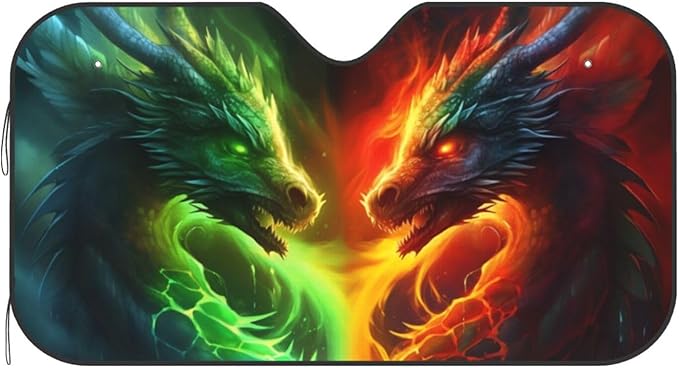 Dragon Car Sun Shade Windshield Sunshade Foldable Front Window Shield Cover for Truck SUV