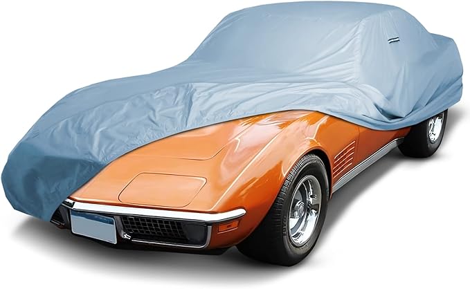 iCarCover Premium Car Cover for 1968-1982 Chevy Corvette C3 Heavy Duty Waterproof All Weather Automobiles Custom Fit Indoor Outdoor UV Snow Protection Covers with Straps and Bag