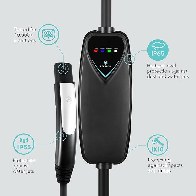 Lectron Level 2 Tesla Charger - 240V, 40 Amp, NEMA 14-50 Plug, 16 ft Extension Cord - Portable Electric Car Charger for Tesla - Compatible with All Tesla Models 3/Y/S/X